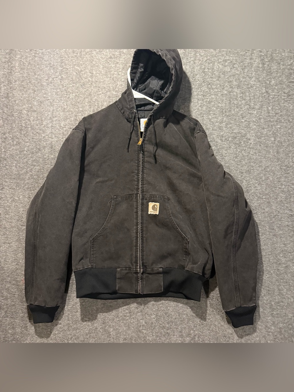 Carhartt VTG 90s Canvas Duck Jacket Mens L J06ONX USA Made Onyx Charcoal Black